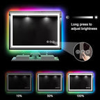 LED Mirror for Bathroom, 60"X28" with 8 RGB Backlit +3 Front Lit (Adjustable Individually), Anti-Fog, Large Lighted Bathroom Vanity Mirror for Wall,Shatterproof,Memory Function,Tempered Glass