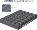 ELEMUSE Queen Grey Mattress Topper for Back Pain, Extra Thick Mattress Pad Cover, Plush Soft Pillowtop with Elastic Deep Pocket, Overfilled Down Alternative Filling