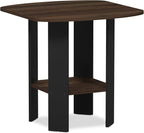 Furinno SIMPLE DESIGN Side Table, 2-Tier End Table, Open Shelves Night Stand, Bedside Table, for Living Room, Bedroom, Columbia Walnut
