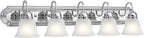 Kichler 36" Bathroom Vanity Light with Satin Etched Glass, 5-Light Traditional Design in Tannery Bronze, (36"x8"x8"), 5339CHS