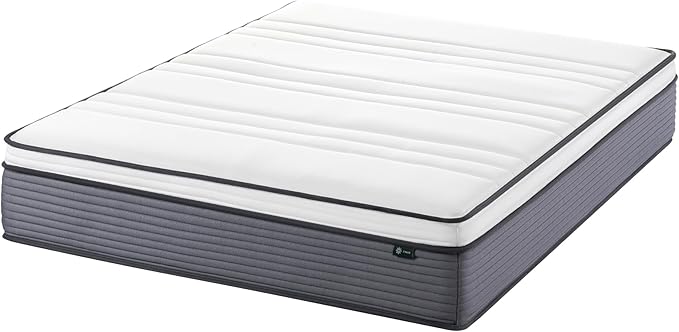 ZINUS 12 Inch True Support Hybrid Mattress [New Version], Queen, Fiberglass Free, Medium Feel, Motion Isolation, Certified Safe Foams & Fabric, Mattress in A Box