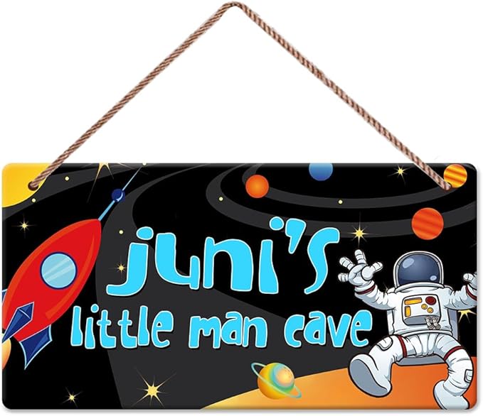 Personalized Name Space Decor, Custom Space Themed Bedroom Decor, Space Room Decor for Boys, Outer Space Wall Decor, Wooden Astronaut Decor Sign, Hanging Boys Room Decor, Kids Playroom Decor