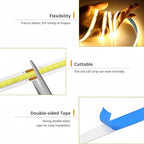 A 5V USB LED Light Strip, COB LED Strip Lights, Warm 5V LED Lights, Small LED Strip Light, TV Lights for TV Under Cabinet Kitchen Living Room Shelving or Displays (Warm 3.28FT x2)