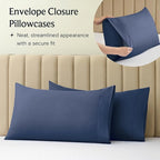 LuxClub 4 PC Queen Sheet Set, Deep Pockets Wrinkle Free Cooling Bed Sheets Hotel Bedding for Women, Men, Kids & Teens, Includes 1 Fitted Sheet, 1 Flat Sheet and 2 Pillowcases - Silky Soft Navy