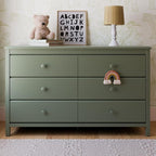 Storkcraft Alpine 6-Drawer Dresser (Olive) – GREENGUARD Gold Certified, Green Dresser for Bedroom, Kids & Nursery Storage Drawers, Safety Interlocking Drawers, Pre-Installed Tracks, Kids Bedroom
