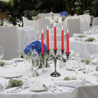 Metal Candelabra 5-Candle 10.1 Inch Tall Candle Holder Stick for Home Wedding Event and Party Festival,Black
