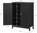Iwell Bathroom Cabinet, Bathroom Storage Cabinet with 2 Doors & 3 Shelves, 3 Heights Available, for Living Room, Entryway, Kitchen, Home Office, Black
