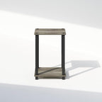 Furinno Simplistic Night Stand, 2-Tier Small Nightstand with Open Shelf, Toolless Assembly Bedside Table, End Table, Side Table, for Bedroom, Living Room, French Oak