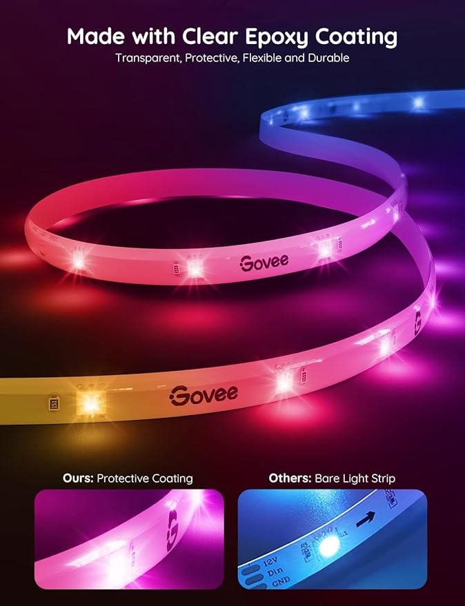 Govee RGBIC Pro LED Strip Lights, 32.8ft Color Changing Smart LED Strips, Works with Alexa and Google, Segmented DIY, Music Sync, WiFi and App Control, LED Lights for Bedroom,Home Decor