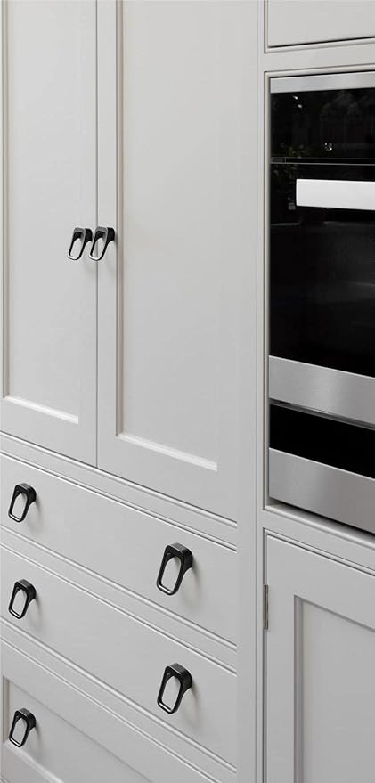 Goo-Ki Matt Black Cabinet Pulls with 0.6'' (16MM) Hole Centers,Modern Zinc Alloy Drawer Pulls for Drawer,Wardrobe,Cupboard,6 Pack…