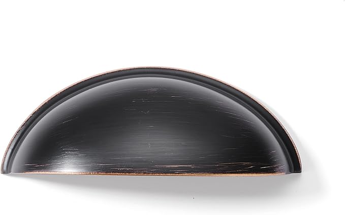 khtumeware 10 Pack 2-1/2" Drawer Pulls Oil Rubbed Bronze Cabinet Cup Pulls Kitchen Hardware Cabinet Handles Drawer Handles Knobs 2.5 inch Hole Center