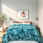 Fuzzy Blanket Twin Size - Teal, Soft and Comfy, Plush and Furry Faux Fur, Reversible Blankets for Twin/Twin XL Extra Long Bed, 66x90 Inches,Teal