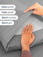 Extra Deep Split King Sheet Set - 7 Piece Breathable & Cooling Sheets - Hotel Luxury Bed Sheets Set - Easy Fit - Soft, Wrinkle Free & Comfy Sheets Set - Heathered Grey Sheet Set w/Extra Deep Pockets