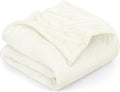 Utopia Bedding Fleece Blanket Queen Size Ivory 300GSM Luxury Fuzzy Soft Anti-Static Microfiber Bed Blanket (90x90 Inch)