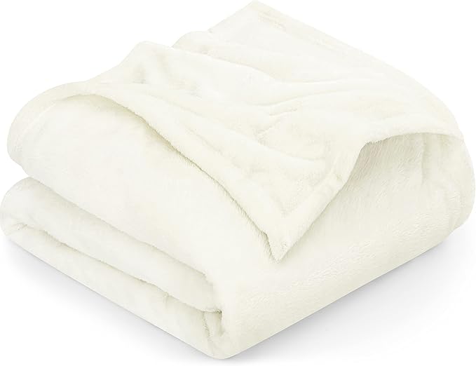 Utopia Bedding Fleece Blanket Twin Size Ivory 300GSM Luxury Anti-Static Fuzzy Soft Microfiber Bed Blanket (60x80 Inch)