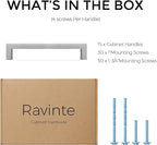 Ravinte 15 Pack Solid 5 Inch Center to Center Slim Square Bar Drawer Handles Kitchen Cabinet Handles Brushed Nickel Drawer Pulls Kitchen Cabinet Hardware Kitchen Handles Cabinet Pulls