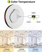 hepside 1Pack Dimmable Flush Mount Ceiling Light Fixture Oil Rubbed Bronze, 3CCT Selectable 3000/4000/6500K Ceiling Lamp, 7.5INCH 15W 1500LM Low Profile Light for Bedroom, Kitchen, Bathroom, Hallway