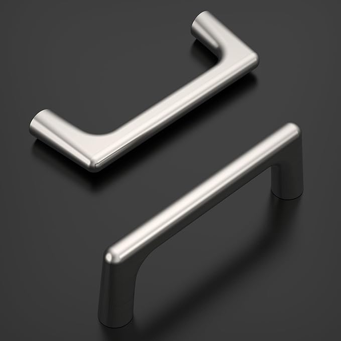 Amerdeco 10 Pack Brushed Satin Nickel Cabinet Pulls 3 Inch(76MM) Hole Centers Kitchen Cabinet Handles Hardware Kitchen Handles for Cabinets Cupboard Handles Drawer Pulls ZH0041