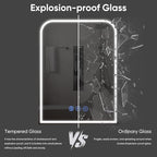 LED Bathroom Mirror, 24"x 32" LED Mirror with Lights for Bathroom, Lighted Vanity Mirrors for Wall, Anti-Fog, Dimmable, Tempered Glass, Memory Function, 3 Colors, Safe Use (White)