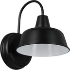 Design House Mason Barn Light Indoor/Outdoor Wall Mount Modern Industrial Farmhouse Wall Light Set for Patio, Garage, Bathroom, Office, Kitchen, 8 inch, Matte Black, 2-Pack, 588855-BLK