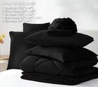 CozyLux Oversized King Comforter Set Black - 7 Pieces Bed in a Bag Comforter Set with Sheets, Luxury Soft Bed Set All Seasons, Bedding Set with Down Alternative Comforter, Sheets, Pillowcases & Shams