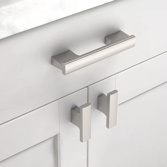 Asidrama 20 Pack 3 Inch(76mm) Brushed Satin Nickel Kitchen Cabinet Handles, Cabinet Pulls Kitchen Cabinet Hardware for Cupboard Drawer Pulls