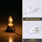 Accessory Cord with Light Bulb - 6ft Salt Lamp Cord with On/Off Switch for Christmas Village Houses, Night Lights, Halloween Pumpkin, Blow Molds, Ceramic Trees, Craft Projects, UL-Listed, 4 Pack