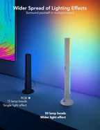 Govee RGBIC Light Bars, 15 Inches WiFi TV Backlight Suitable for 45-70 inch TVs, Smart Light Bars with Multiple Placement Options, Work with Alexa and Google Assistant, White