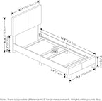 Furinno Pessac Upholstered Bed Frame, Black PU Leather, Twin XL