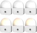 Night Light Plug into Wall, Nightlights with Smart Dusk toDawn Sensor, LED Night Light Suitable for Bedroom, Bathroom, Hallway, Kitchen, Stairs, Kids, 3pcs Warm White & 3pcs White Light