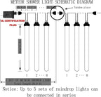 Aukora Christmas Lights Outdoor，LED Meteor Shower Lights 11.8 inch 8 Tubes 192leds Rain Drop Light, Icicle Snow Falling Light for Christmas Tree Halloween Party Holiday Thanksgiving Decoration(Blue)
