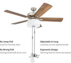 Ceiling Fan Pull Chain, 2pcs 3mm Diameter Beaded Ball Fan Pull Chain , 13.6 Inches Fan Pulls Set with Connector（Nickel ）