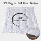 Sleep Mantra 100% Cotton Mattress Topper Twin XL Size - Premium Wrap-Around Cooling Topper Fits up to 20-Inch Mattress - Extra Soft, Deep Pocket, Breathable & Plush Quilted Down Fill (White)