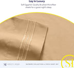 King Size Sheets - Breathable Luxury Bed Sheets with Full Elastic & Secure Corner Straps Built In - 1800 Supreme Collection Extra Soft Deep Pocket Bedding Set, Sheet Set, King, Camel