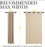 NICETOWN Bedroom Room Darkening Curtains - Triple Weave Microfiber Grommet Top Thermal Insulated Solid Panels/Drapes for Kid's Room (Biscotti Beige, 1 Pair, 55 inches by 90 Inch)