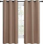 NICETOWN Short Window Treatment Thermal Insulated Solid Grommet Blackout Curtains/Drapes for Bedroom Samll Window (Set of 2, 42 by 68 Inch, Cappuccino)