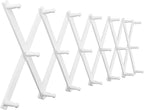 SKOLOO Hat Rack for Wall with 20 Hooks, Solid Wooden, Modern, Expandable Coat Rack Wall Mount for Coats, Hats, Bags, Baseball Caps, White