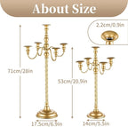 Sziqiqi Gold Candelabra Centerpieces for Tables 28in - Tall Candelabra Candle Holder for Wedding Gold Candlestick Holders for Table Centepiece Party Banquet Event
