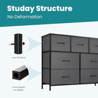 OLIXIS 7 Drawers Dresser for Bedroom, Fabric Storage Tower for Living Room, Entryway - Sturdy Steel Frame, Wooden Top & Easy Pull Fabric Bins, Closet Chests Organizer for Clothes, Classic Grey