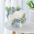 Artificial Rose Wedding Bouquet - Ribbon Decor for Bride & Bridesmaid