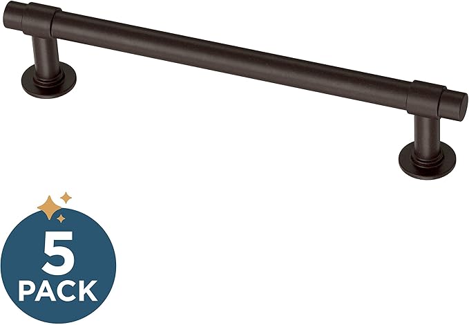 Franklin Brass - Francisco Deep Bronze Cabinet Handles 5 Inch (5") Hole Center Pulls | Easy Install, Durable Hardware for Kitchen Cabinet Door, Drawers, Dresser Pull, Furniture (10 Pack)