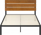 ZINUS Paul Metal and Bamboo Platform Bed Frame, Wood Slat Support, No Box Spring Needed, Easy Assembly, Full