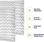 Twin Size Bed Sheets - 4 Piece 1500 Supreme Collection Fine Brushed Microfiber Deep Pocket Twin Sheet Set Bedding - 1 EXTRA PILLOW CASES, GREAT VALUE, Twin, Chevron Gray