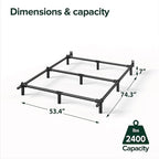 ZINUS 7 Inch Compack® Metal Bed Frame, Support Bed Frame for Box Spring and Mattress Set, Black, Full