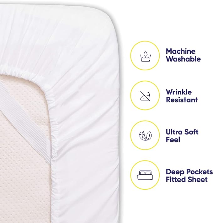 King Size Bed Sheets - 6 Piece 1500 Supreme Collection Fine Brushed Microfiber Deep Pocket King Sheet Set Bedding - 2 Extra Pillow Cases, Great Value, King, White