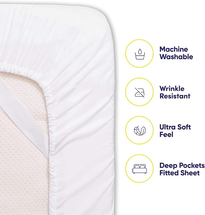 Full Size Bed Sheets - 6 Piece 1500 Supreme Collection Fine Brushed Microfiber Deep Pocket Full Sheet Set Bedding - 2 Extra Pillow Cases, Great Value, Full, White