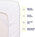 Sweet Home Collection 6 Piece 1500 Supreme Collection Brushed Microfiber Deep Pocket Bed Sheet Set-2 Extra Pillow Cases, Great Value, Rv Short Queen, White