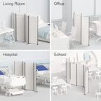 Morngardo Room Divider, Folding Privacy Screens, 4 Panel Room Partitions, 88" Foldable Wall Dividers, Portable Separating for Home Office Bedroom Dorm Decor (White)
