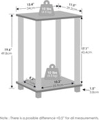 Furinno Simplistic Night Stand Set of 2, 2-Tier Small Nightstand with Open Shelf, Toolless Bedside Table, End Table, Side Table, for Bedroom, Living Room, White