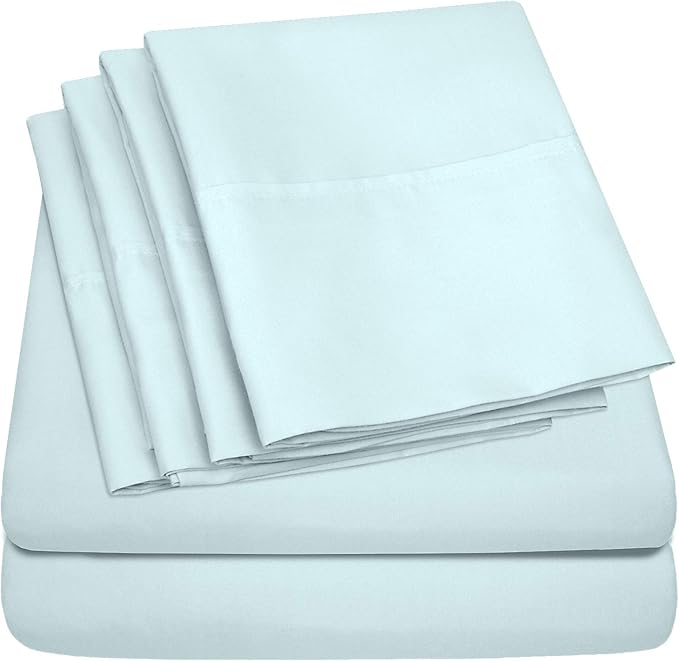 Cal King Size Bed Sheets - 6 Piece 1500 Supreme Collection Fine Brushed Microfiber Deep Pocket California King Sheet Set Bedding - 2 Extra Pillow Cases, Great Value, California King, Aqua